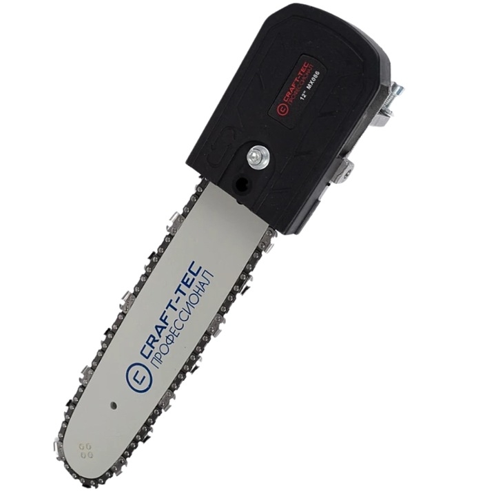 Adaptor Tip Drujba pentru Flex / Polizor Unghiular CRAFT-TEC MX086, 30cm (12"), Compatibil cu Flexuri de 100-125mm, cu Lant 22 Dinti, pentru Taiere Lemn, Gradinarit si Lucrari de Precizie