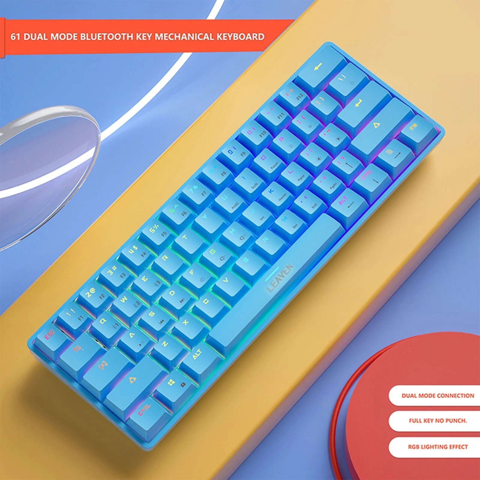 Tastatura mecanica de gaming Zeaicos, compacta 60%, 61 taste