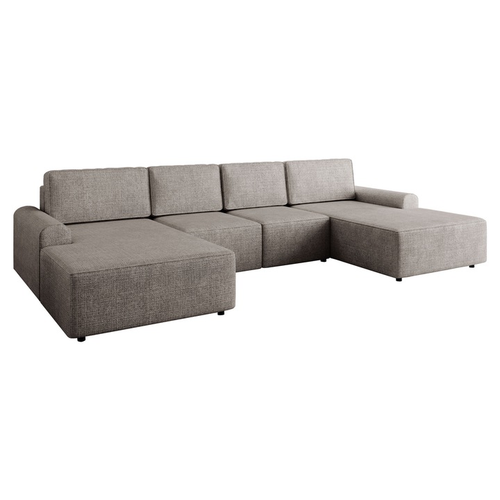 Coltar cu functie de dormit Bezabi XL, MIRJAN24, gri, 168x338x85 cm