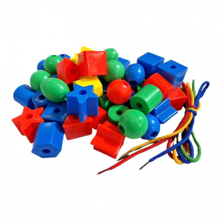 Joc de snuruit figuri geometrice, 50 buc, multicolor