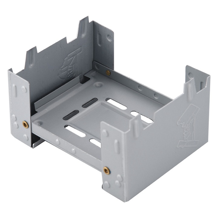 Aragaz portabil pliabil Enforose, 95x75mm, capacitate 7kg, pentru combustibil solid, argintiu