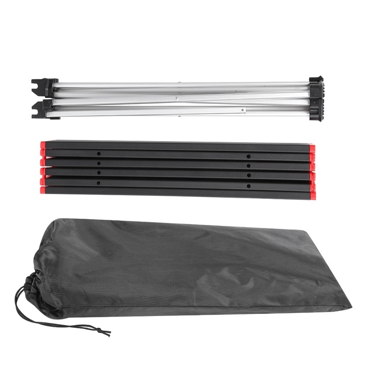 Masa de camping pliabila din aluminiu, Enforose, 6 placi, 41x34.5x29cm, argintie