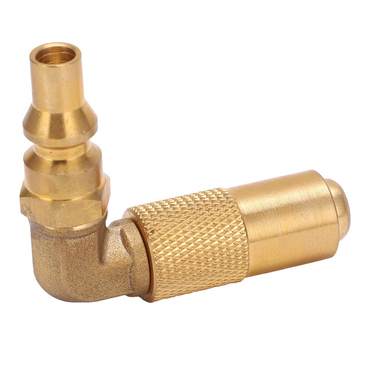 Адаптер за пропан-бутан Enforose, 9/16 към 1/4, ъглов дизайн, месинг, устойчив на корозия