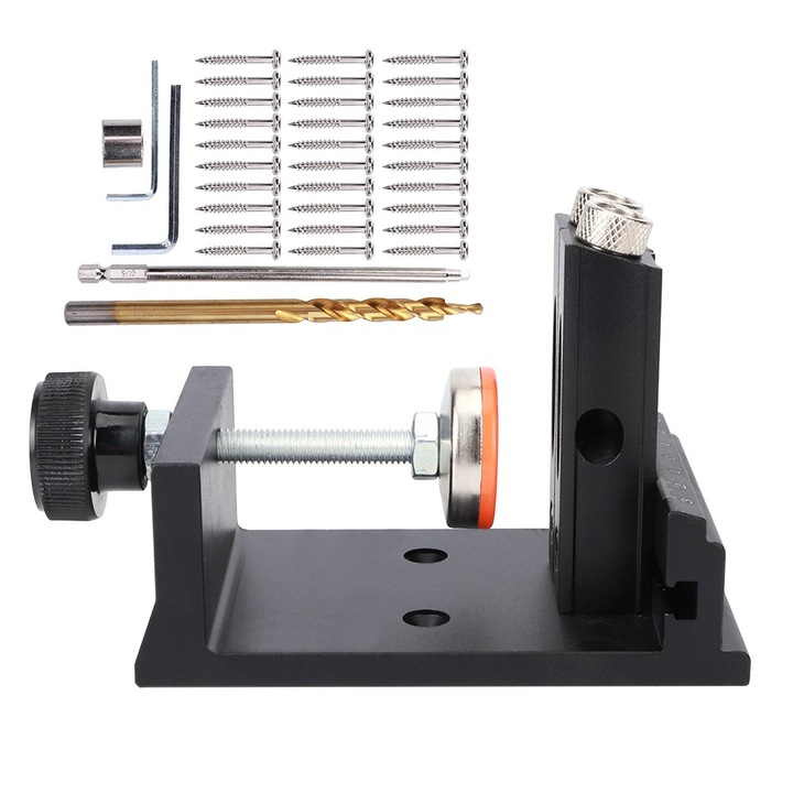 Localizator de gaurire, Enforose, pozitionator ghidaj doua orificii instrument reglabil prelucrare lemn aliaj aluminiu