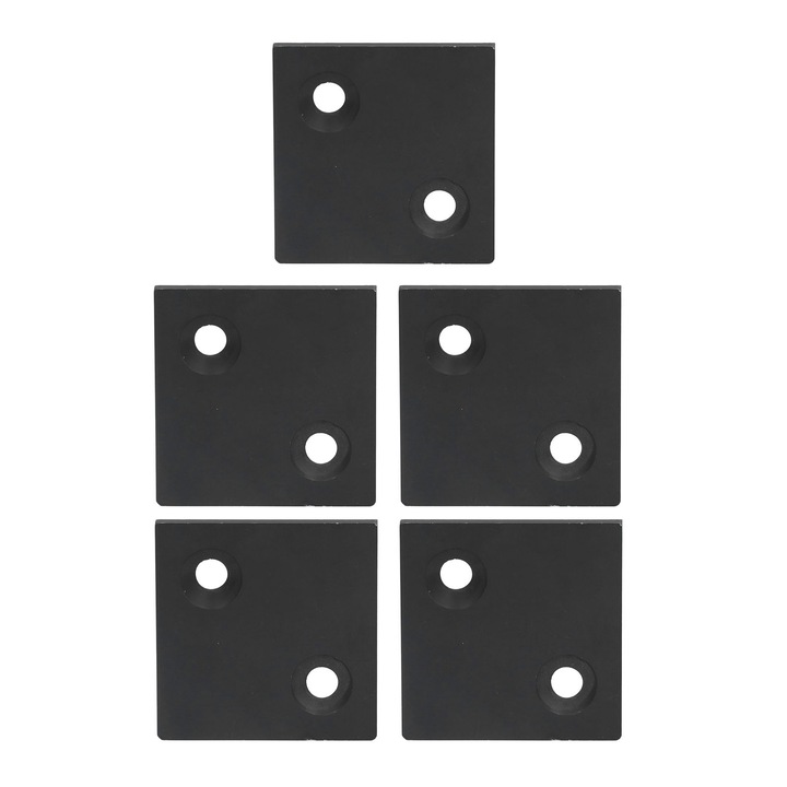 Set 5 capace de capat profil, Enforose, Aliaj de aluminiu, Negru