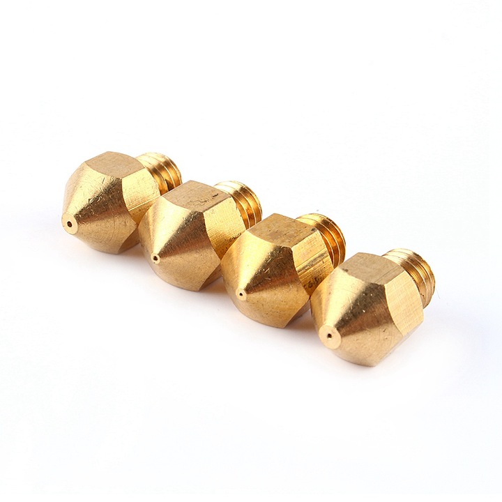 4 db extruder fúvóka 3D nyomtatóhoz, Enforose, 0,2 mm, 0,3 mm, 0,4 mm, 0,5 mm, M6 menettel, 13 mm