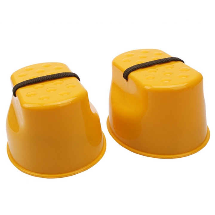 Обувки за тренировка на баланс, Enforose, 1 чифт пластмасови крака за скачане на открито, детска играчка за ходене, жълти