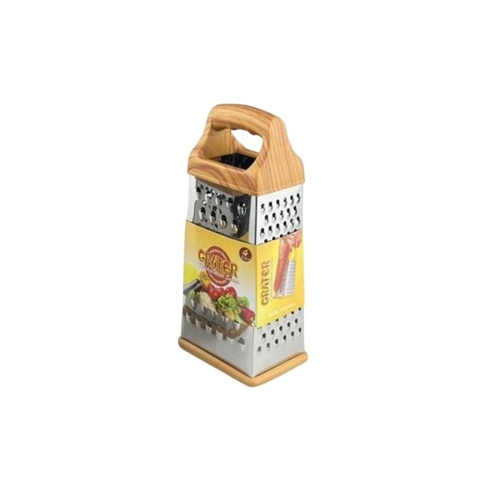 Razatoare multifunctionala, Grunberg, REZ6039, inox, 4 laturi, baza cauciucata, dimensiuni 20x20cm