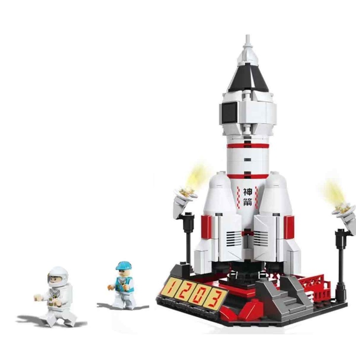 Set de blocuri de constructie Space Shuttle Rocket, Enforose, 200-400 piese, plastic, pentru baieti 7-14 ani