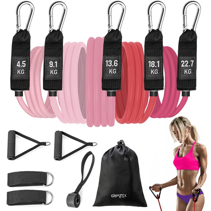 Set de 5 expansoare de cauciuc pentru exercitii Gymtek