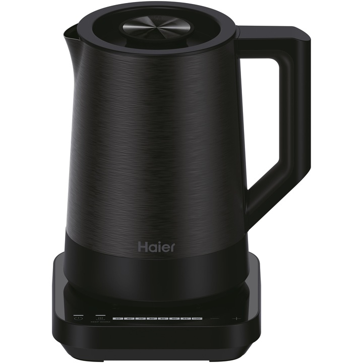 Fierbator Haier HKE5A 011, 2200W, temperatura 40-100C, filtru detasabil si refolosibil, negru