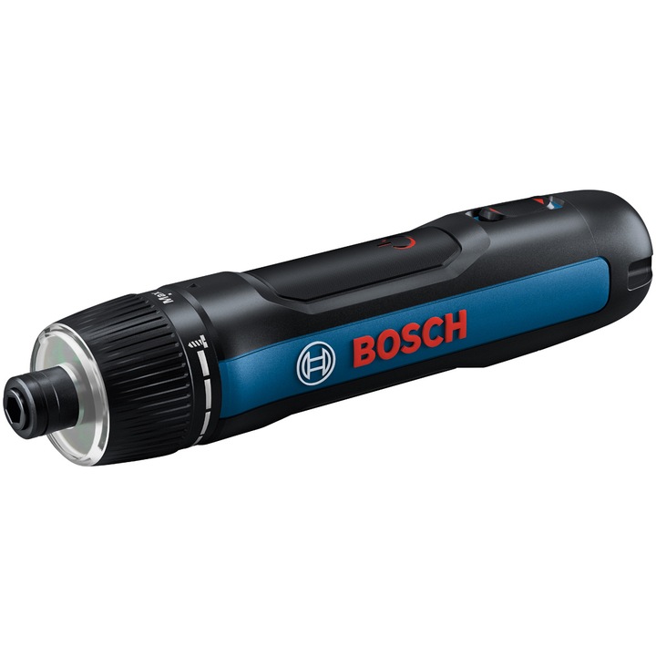 Surubelnita electrica pe acumulator Bosch GO Professional (Gen 3) 06019H2201, 3.6V, 2Ah, USB C, Led, 5 Nm, 7 trepte, set biti, prindere 1/4 inch, L-Boxx MINI
