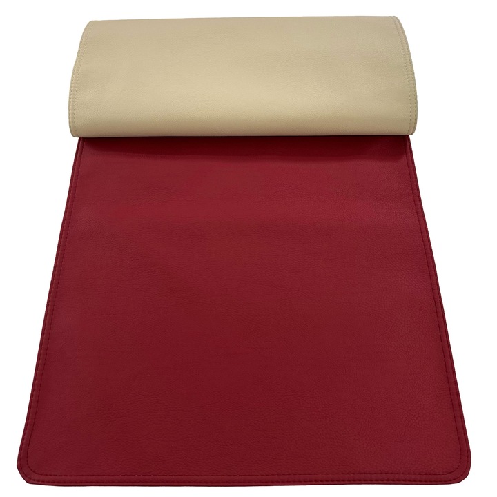 Napron Standard, Piele Ecologica, 45x120 cm, Rosu/Bej