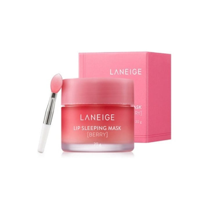 Нощна маска за устни Laneige EX, 20g, с апликатор, вкус на ягода, интензивна хидратация