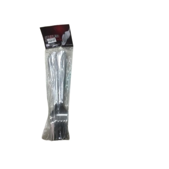 Комплект от 6 вилици, Неръждаема стомана, Сребро