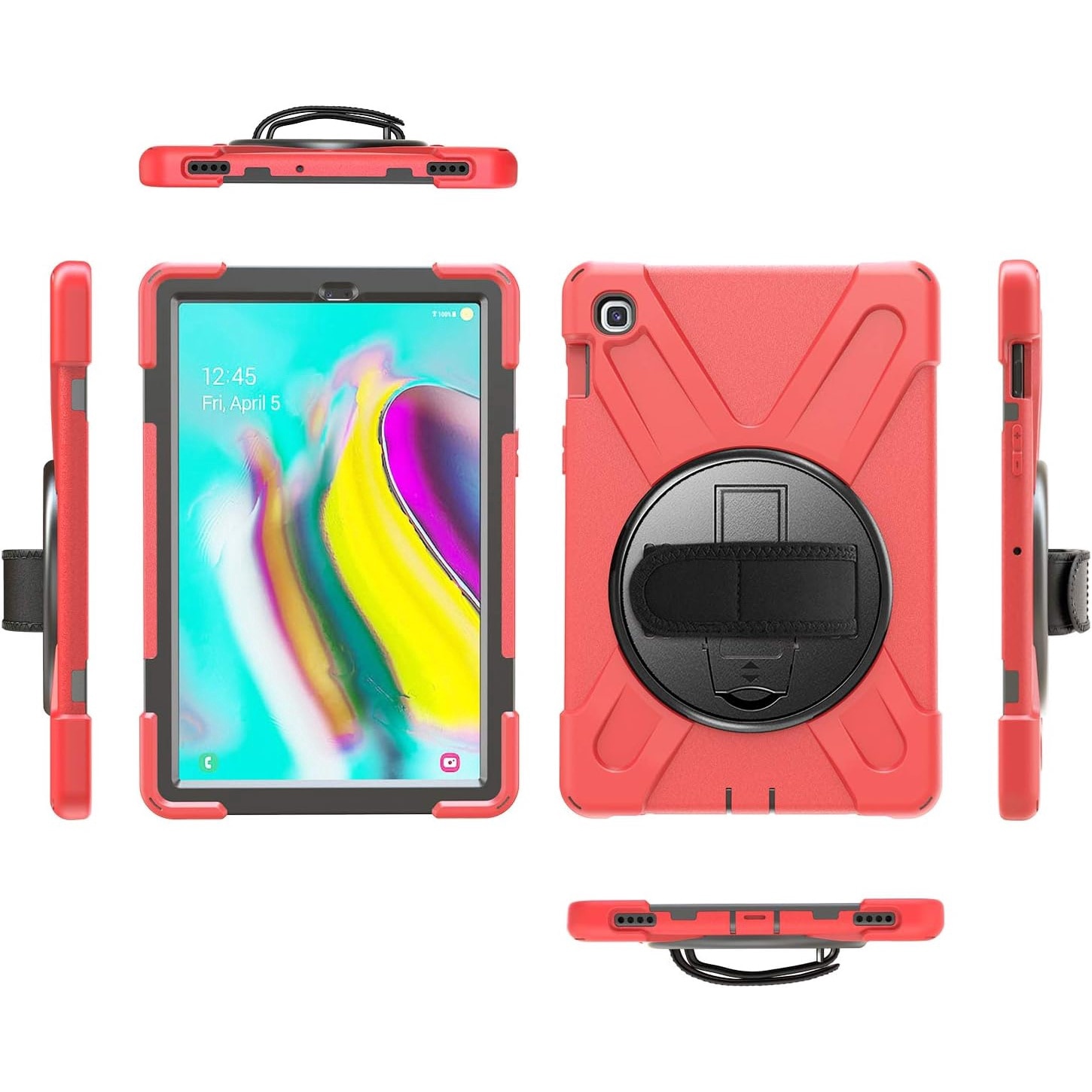 Husa Shockproof Armor, Sigloo, pentru tableta Amazon Kindle Fire HD8 HD 8 Plus 2020, Heavy Duty 2 In1 Hybrid Cover, cu suport smart pen, Red