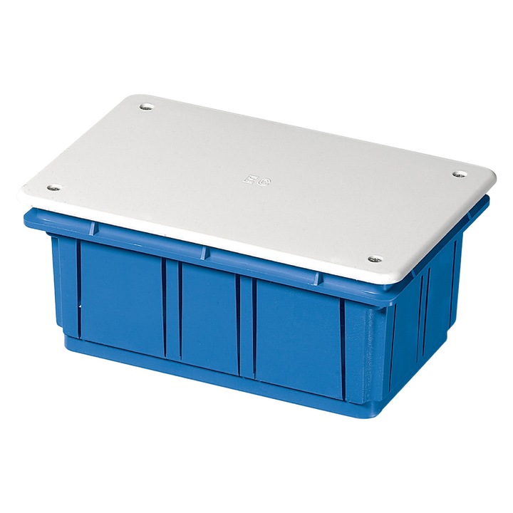 Doza, Cutie de Derivatie, Montaj Incastrat, Montarea Capacului ( Cu Suruburi), Halogen Free, IP40, 152x100x70 mm, EC350C4BL Elettrocanali Italia