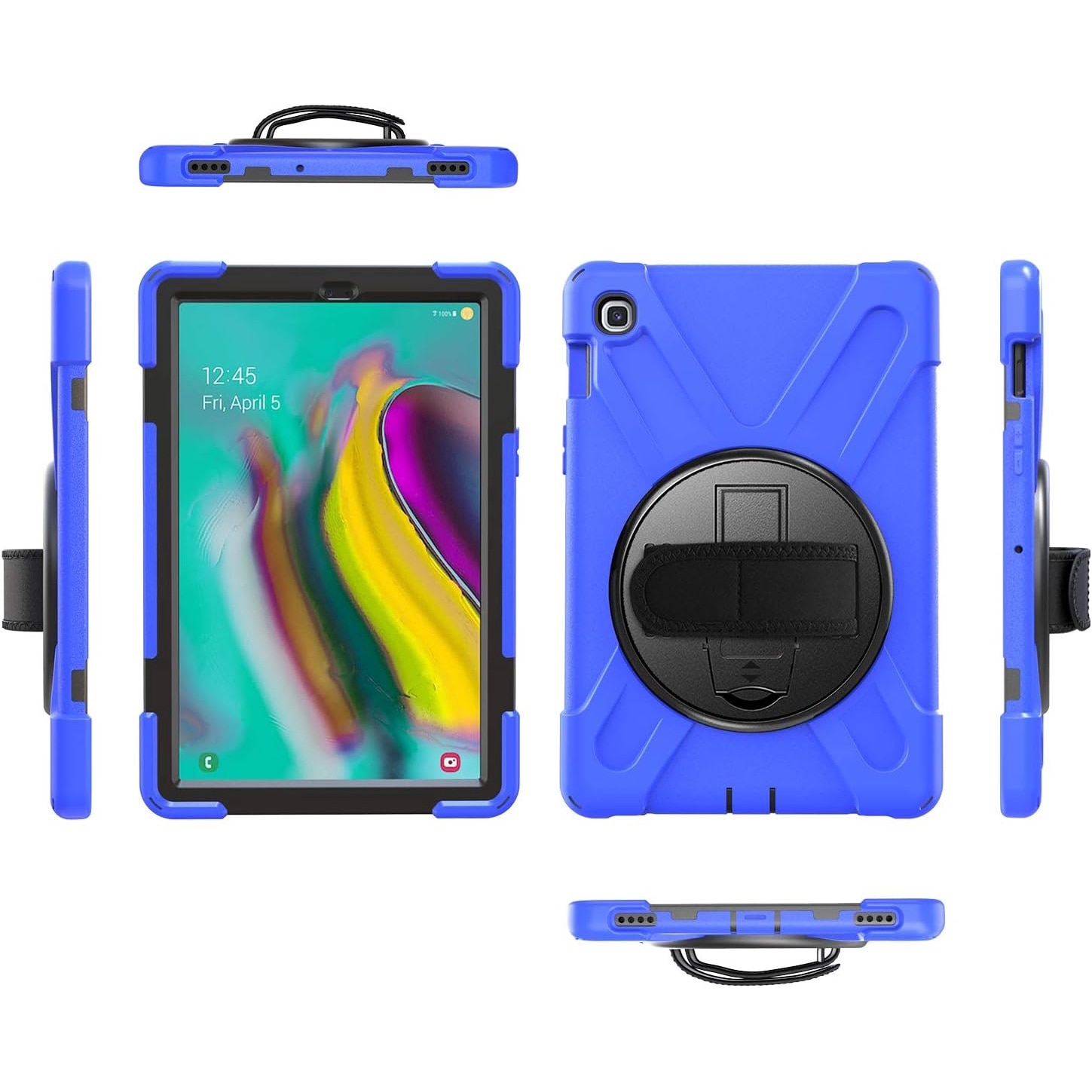 Husa Shockproof Armor, Sigloo, pentru tableta Amazon Kindle Fire HD8 HD 8 Plus 2020, Heavy Duty 2 In1 Hybrid Cover, cu suport smart pen, Blue