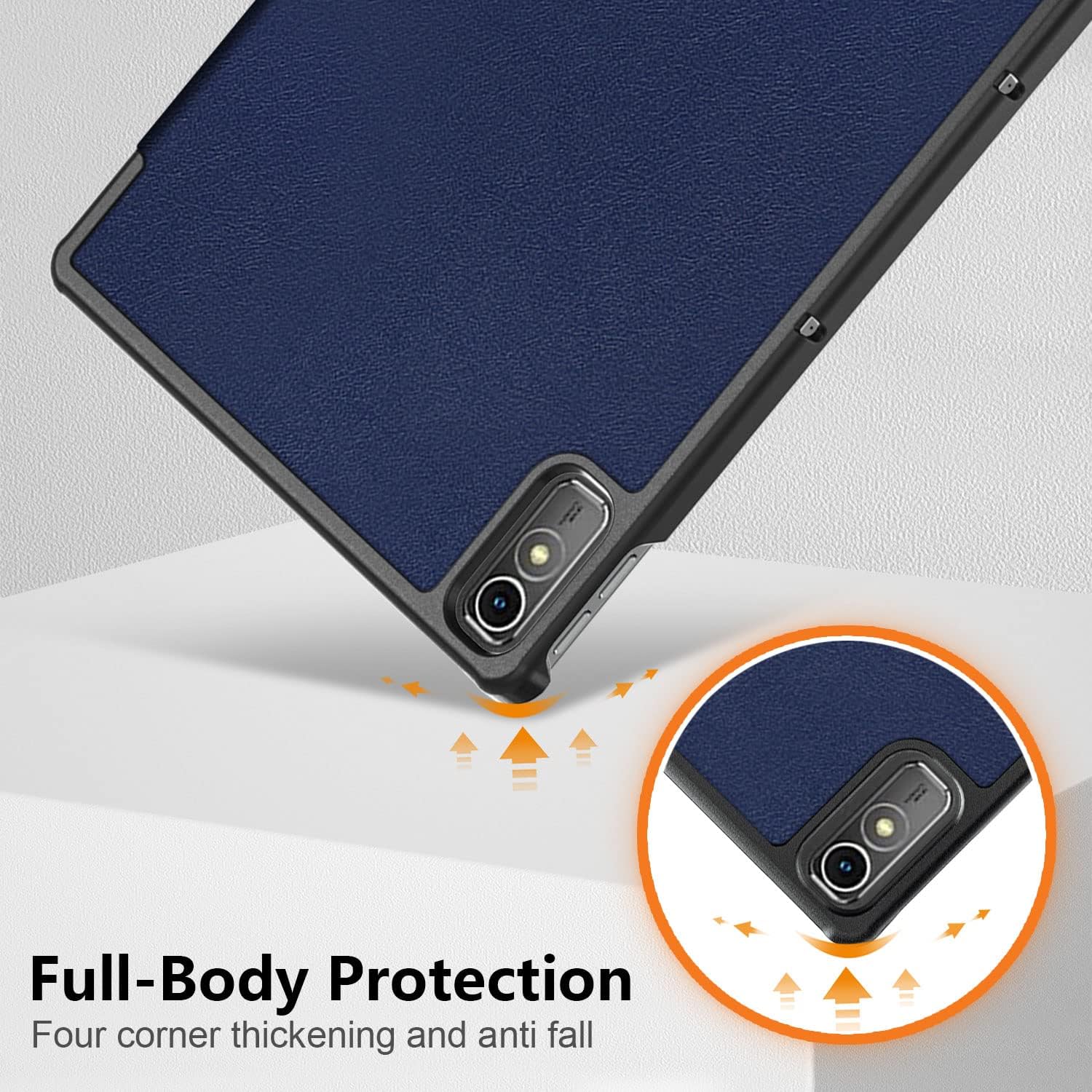 Husa Sigloo pentru tableta Lenovo Tab P11 Gen2(TB-350), 11.5 inch, Albastru Inchis, Trifold, Smart Cover, Ultraslim