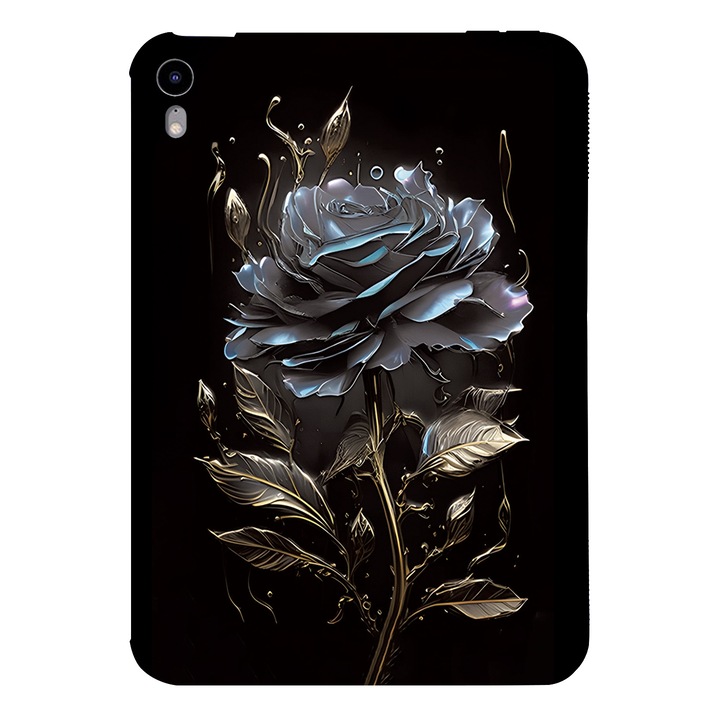 Husa tableta compatibila cu iPad Mini 6, Model pictat, Smart TPU, Negru Roz