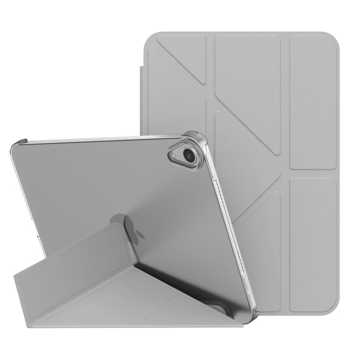Husa tableta compatibila cu iPad Mini 6, Protectie completa, Functie Auto Sleep/Wake, Suport reglabil, Culoare gri