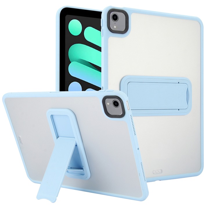 Husa tableta compatibila cu iPad mini 6, Protectie Skin Feel, Suport PC TPU, Albastru deschis