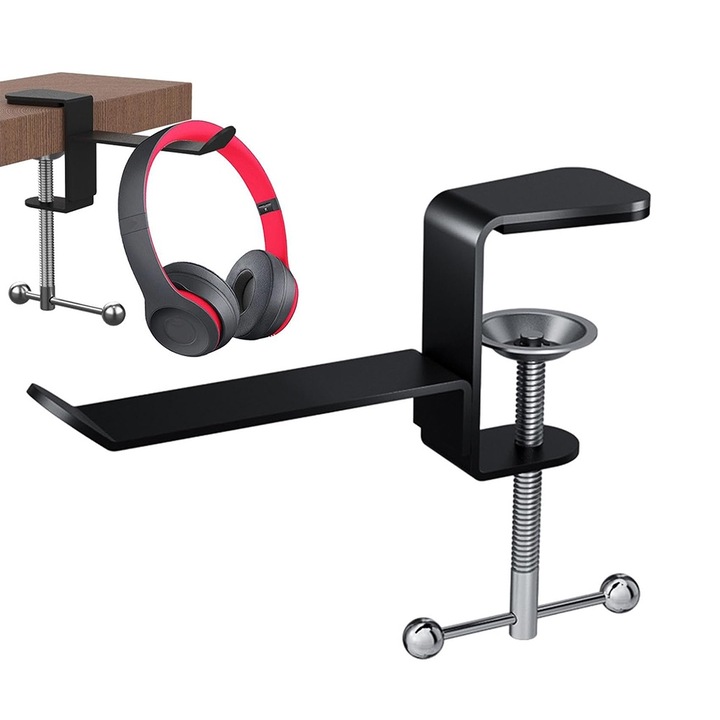 Többfunkciós asztali állvány, DON stabil, adaptív táska és fejhallgató rendszerező, I11, fém, intenzív sötét