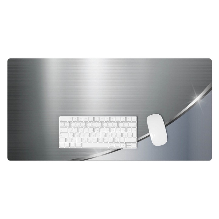 Mapa pentru birou, Wallfluent, Textura metalica, Gri, 90x45 cm, 010250300040100009121