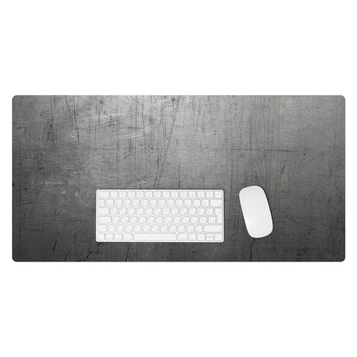 Íróasztal könyökalátét, Wallfluent, Fém karcolások, Szürke, 90x45 cm, 010250300040100027304