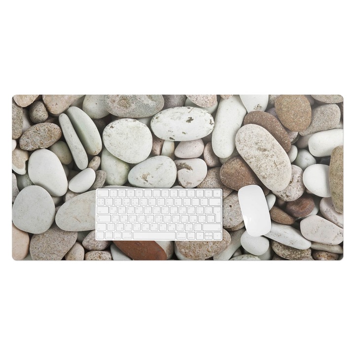 Mapa pentru birou, Wallfluent, Pietre pe plaja, Bej, 90x45 cm, 010250300040100001984