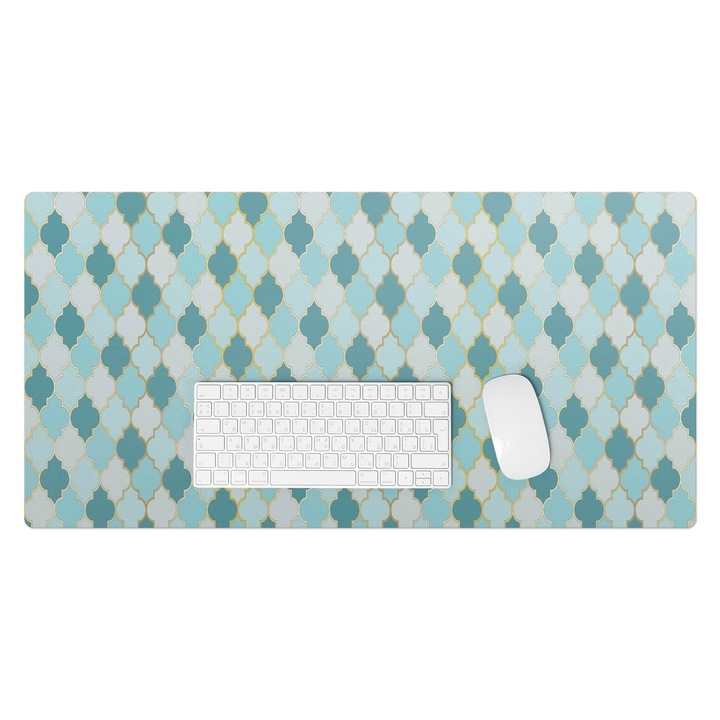 Mapa birou, Wallfluent, mozaic marocan, Turcoaz, 90x45 cm, 010250300040100033349