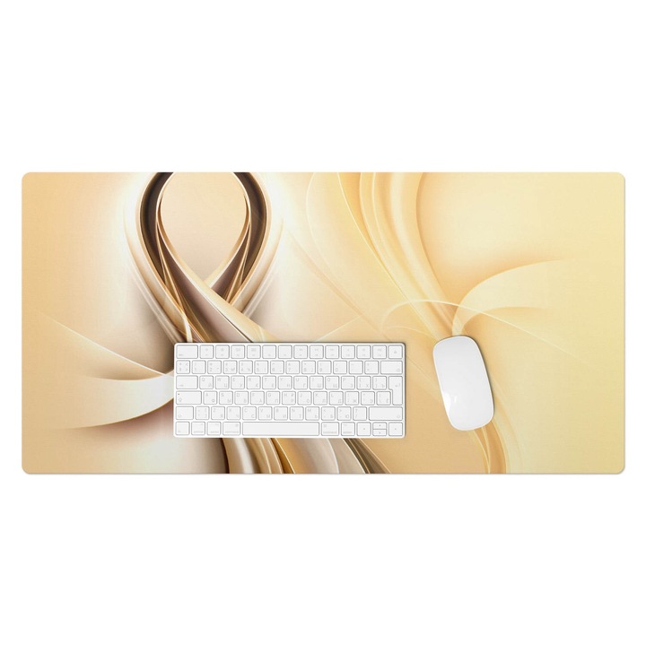 Mapa birou, Wallfluent, Valuri abstracte, Galben, 90x45 cm, 010250300040100005886