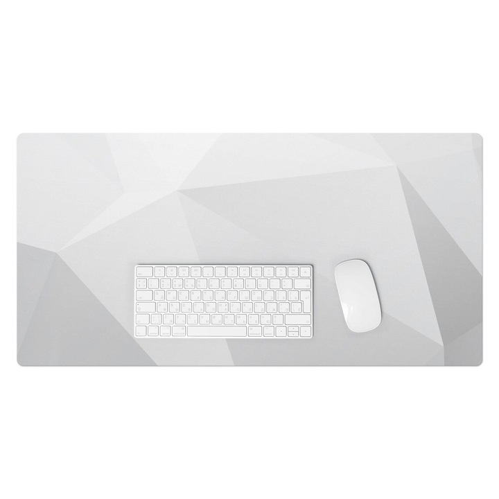 Mapa pentru birou, Wallfluent, Model geometric 3D, Alb, 90x45 cm, 010250300040100006051