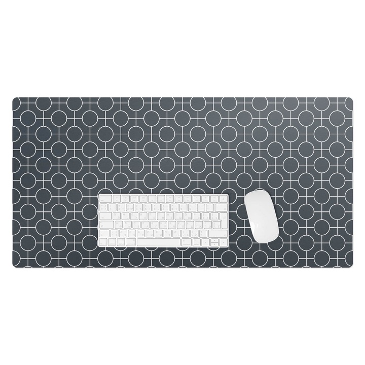 Mapa protectie birou, Wallfluent, Cercuri geometrice, Bleumarin, 90x45 cm, 010250300040100033379