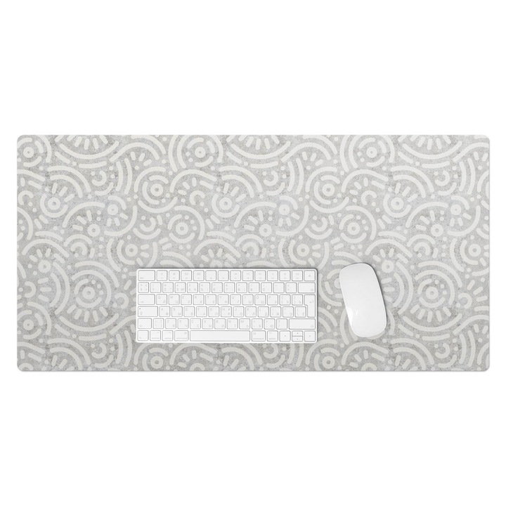 Mapa de birou, Wallfluent, Model retro geometric, Gri, 90x45 cm, 010250300040100033374