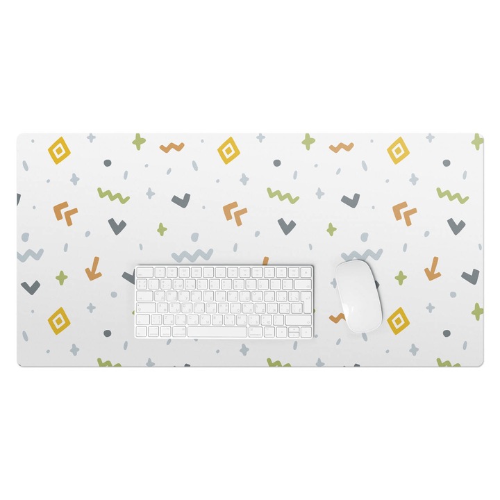 Mapa protectie birou, Wallfluent, Modele geometrice, Alb, 90x45 cm, 010250300040100033398