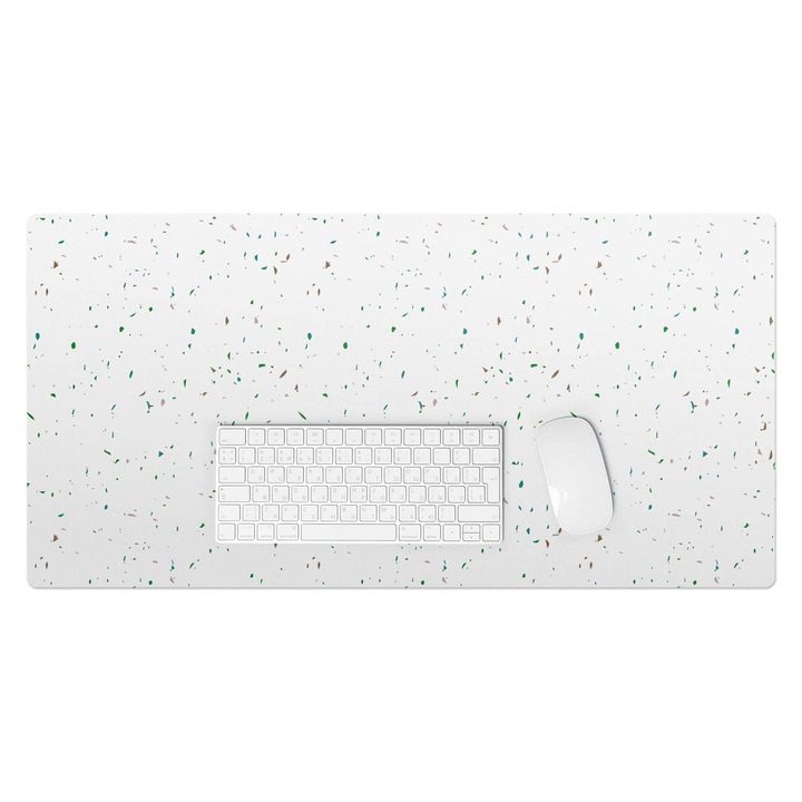 Mapa de birou, Wallfluent, Puncte minimaliste, Alb, 90x45 cm, 010250300040100033453