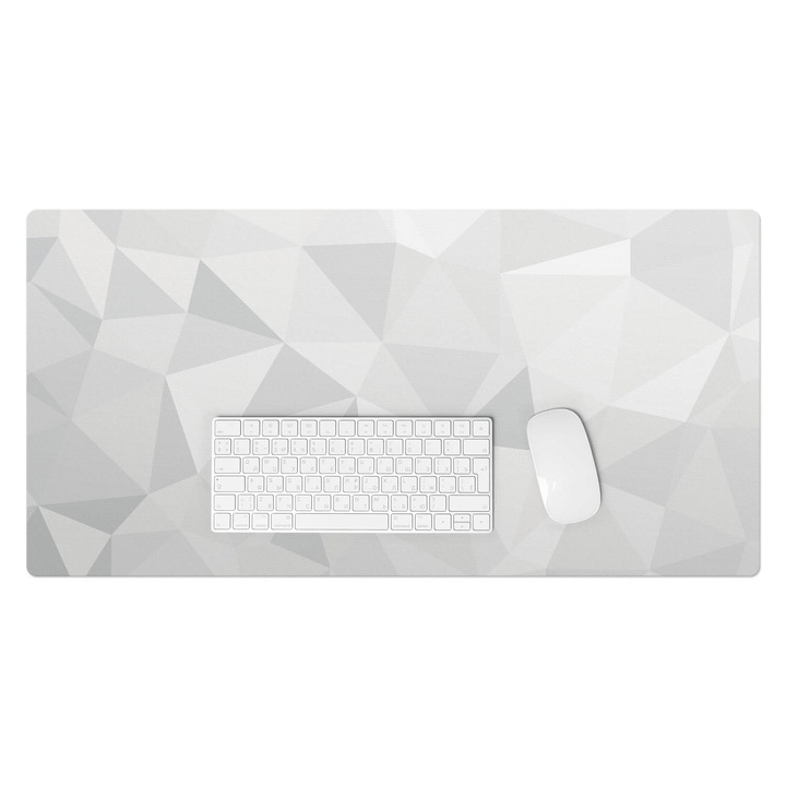 Mapa protectie birou, Wallfluent, Model geometric 3D, Alb, 90x45 cm, 010250300040100056580