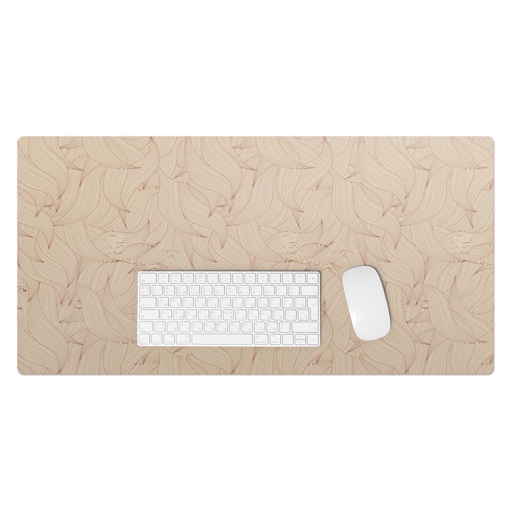 Mapa de birou, Wallfluent, Linii ondulate de abstractie, Bej, 90x45 cm, 010250300040100033507