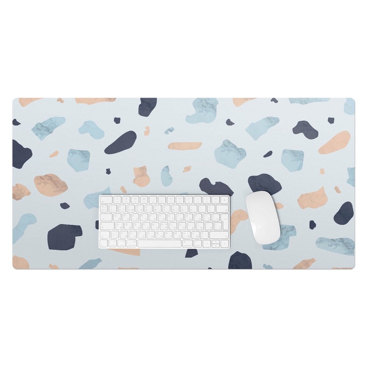 Mapa birou, Wallfluent, Pete abstracte, Albastru, 90x45 cm, 010250300040100057083