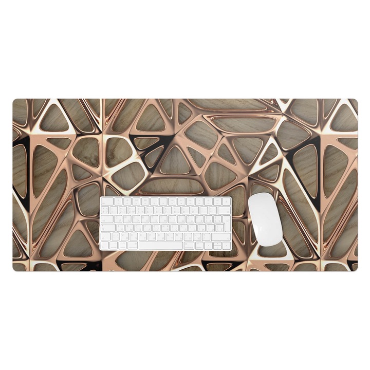 Mapa birou, Wallfluent, Linii 3D organice, Maro, 90x45 cm, 010250300040100033990