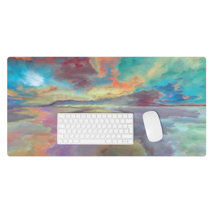 Protectie birou, Wallfluent, Nori in pasteluri, Multicolor, 90x45 cm, 010250300040100074940