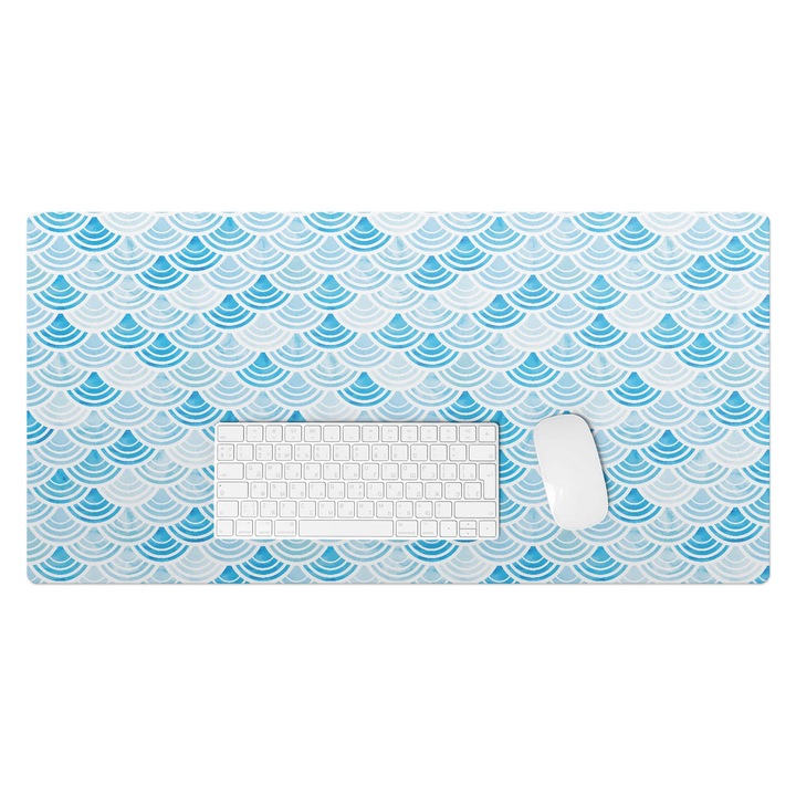 Mapa pentru birou, Wallfluent, Mozaic stancos, Albastru, 90x45 cm, 010250300040100033511