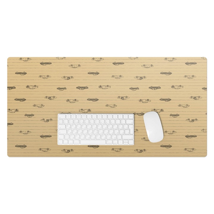 Mapa birou, Wallfluent, Model de avioane retro, Bej, 90x45 cm, 010250300040100033516