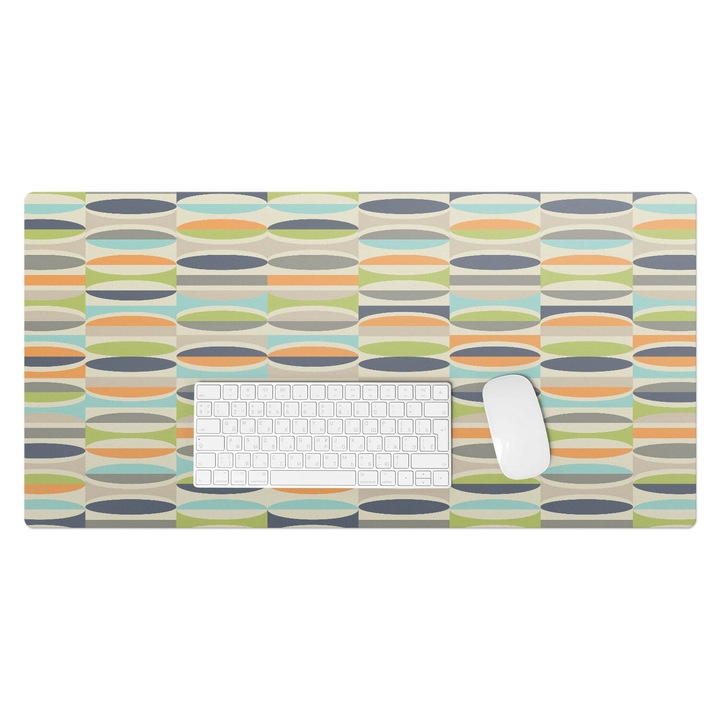 Mapa birou, Wallfluent, Model retro oval, Verde, 90x45 cm, 010250300040100057212