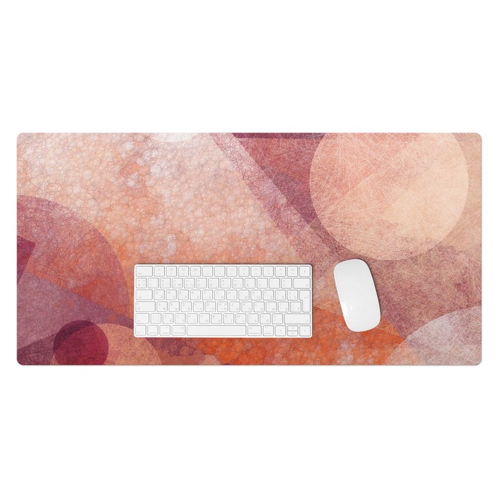 Mapa pentru birou, Wallfluent, Cercuri abstracte, Portocaliu, 90x45 cm, 010250300040100075119