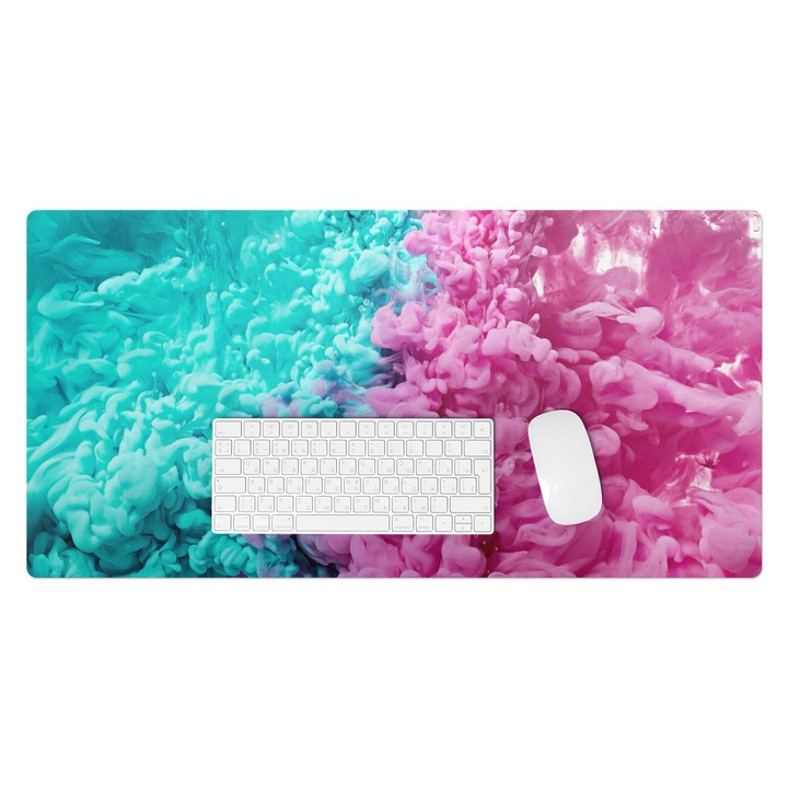 Mapa de birou, Wallfluent, Fum colorat in apa, Multicolor, 90x45 cm, 010250300040100075267