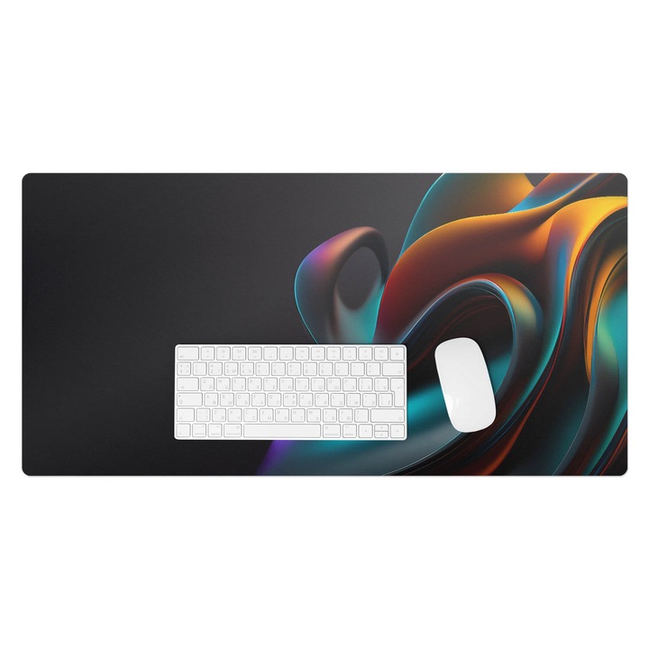 Mapa birou, Wallfluent, Abstractii sovaitoare, Negru, 90x45 cm, 010250300040100075386