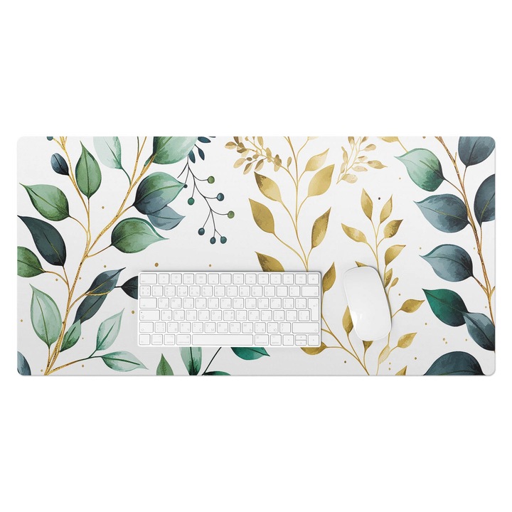 könyökalátét, Wallfluent, Levelek és gallyak, Zöld, 90x45 cm, 010250300040100088289