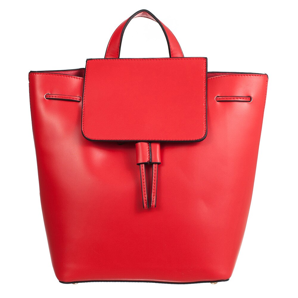 Rucsac de dama Eda, Rosu, piele ecologica